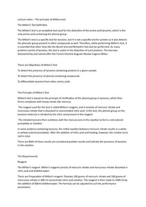 Lecture notes – The principle of Millons test .